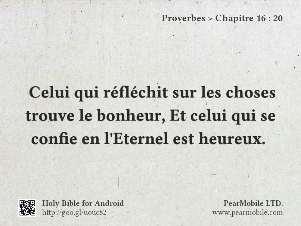 Proverbes, Chapitre 16:20